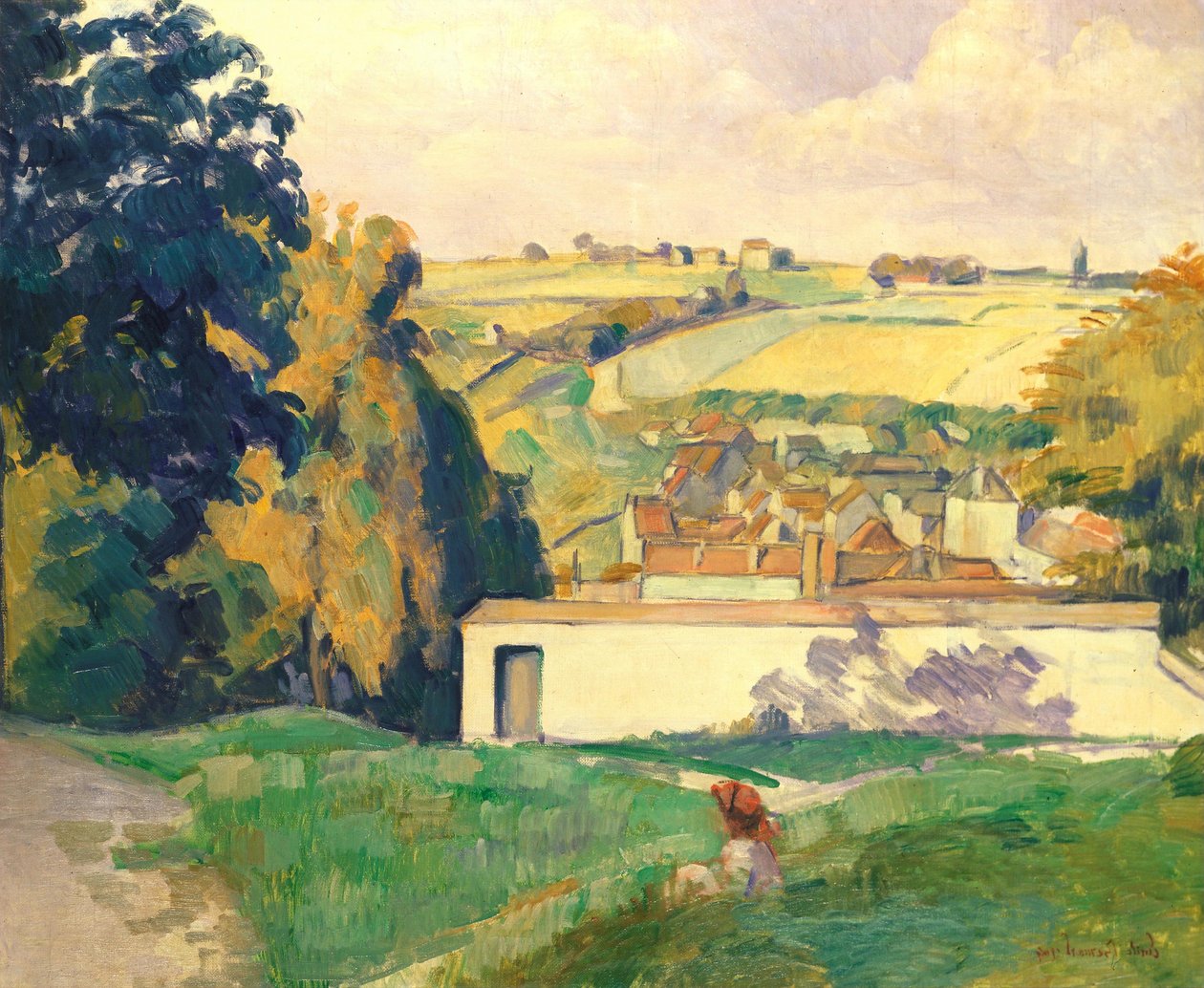 Ung pige på en bakke af Emile Bernard