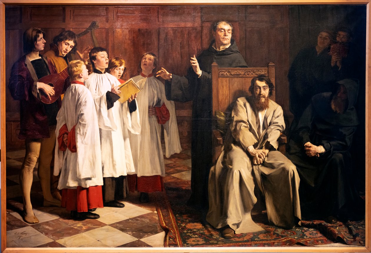 Emile Wauters. Hugo van der menee Punaisessa luostarissa. 1872. Öljy kankaalle. (öljy kankaalle) af Emile Charles Wauters