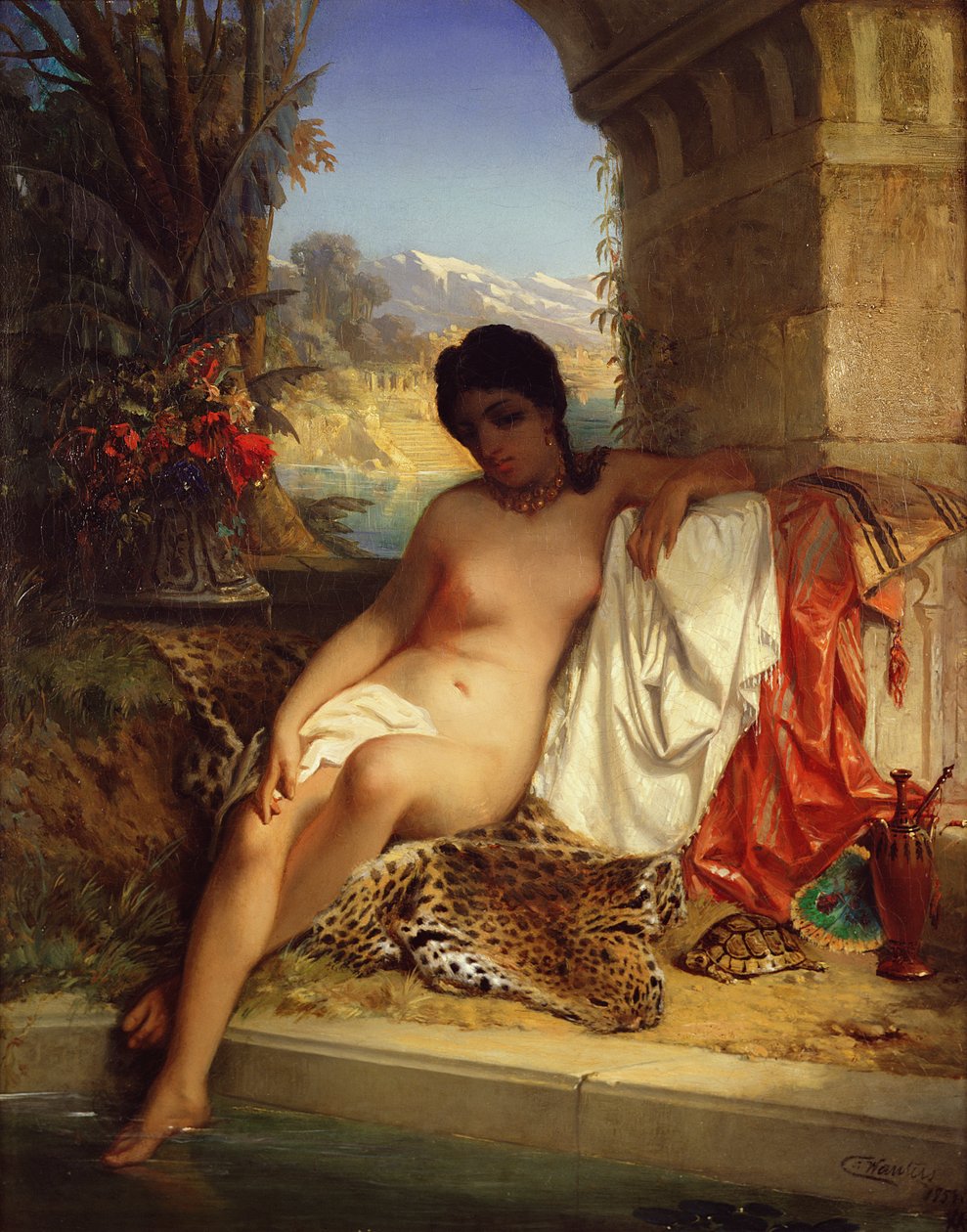 Odalisque, ca. 1880 af Emile Charles Wauters