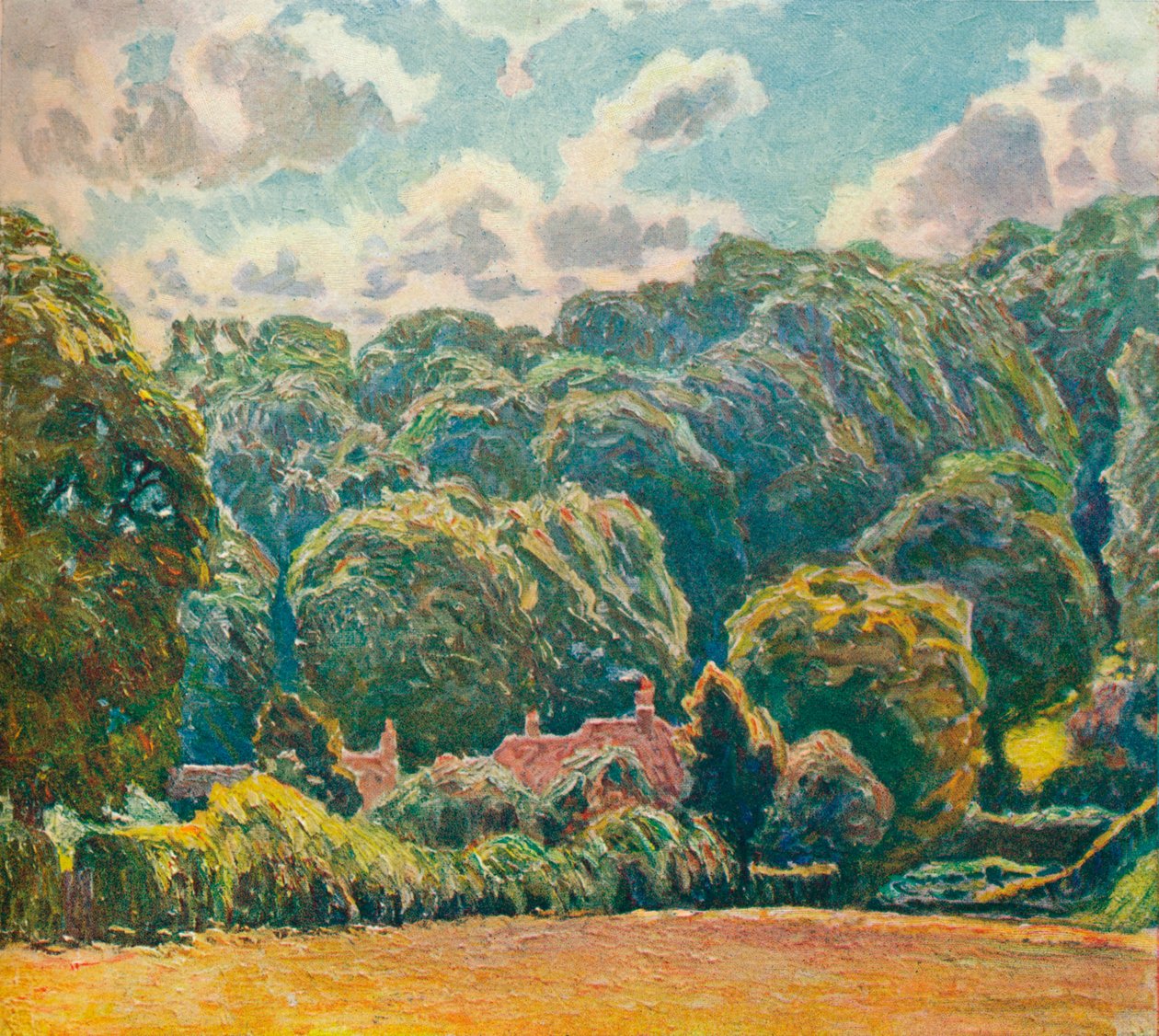 A Wooded Hillside, Upton Grey, c1914 af Emile Claus