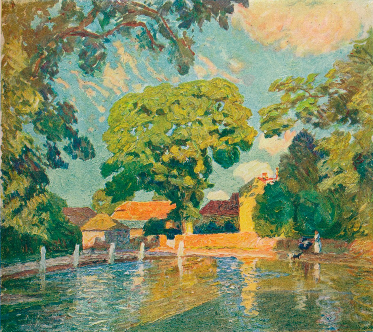 The Village Pond, Upton Grey, c1914 af Emile Claus