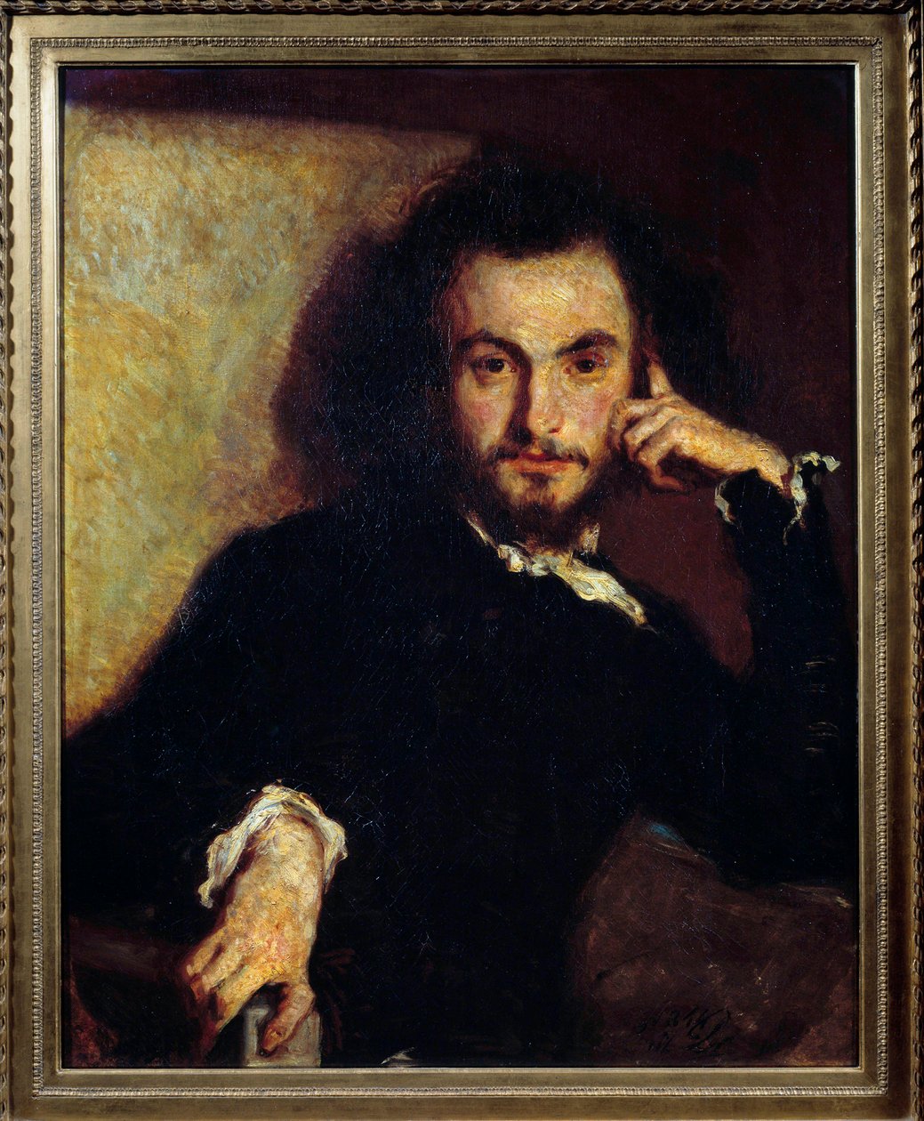 Portræt af Charles Baudelaire (1821-1867) Maleri af Emile Deroy (1820-1846) 1844 Søn. 0,8x0,65 m af Emile Deroy