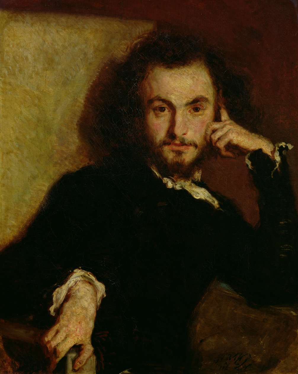 Portræt af Charles Baudelaire (1821-67) 1844 (olie på lærred) af Emile Deroy