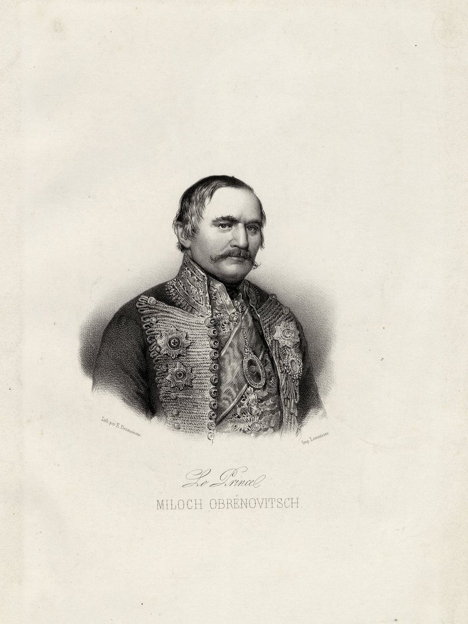 Milo Obrenovic I 1780-1860, prins af Serbien, ca. 1838 af Emile Desmaisons