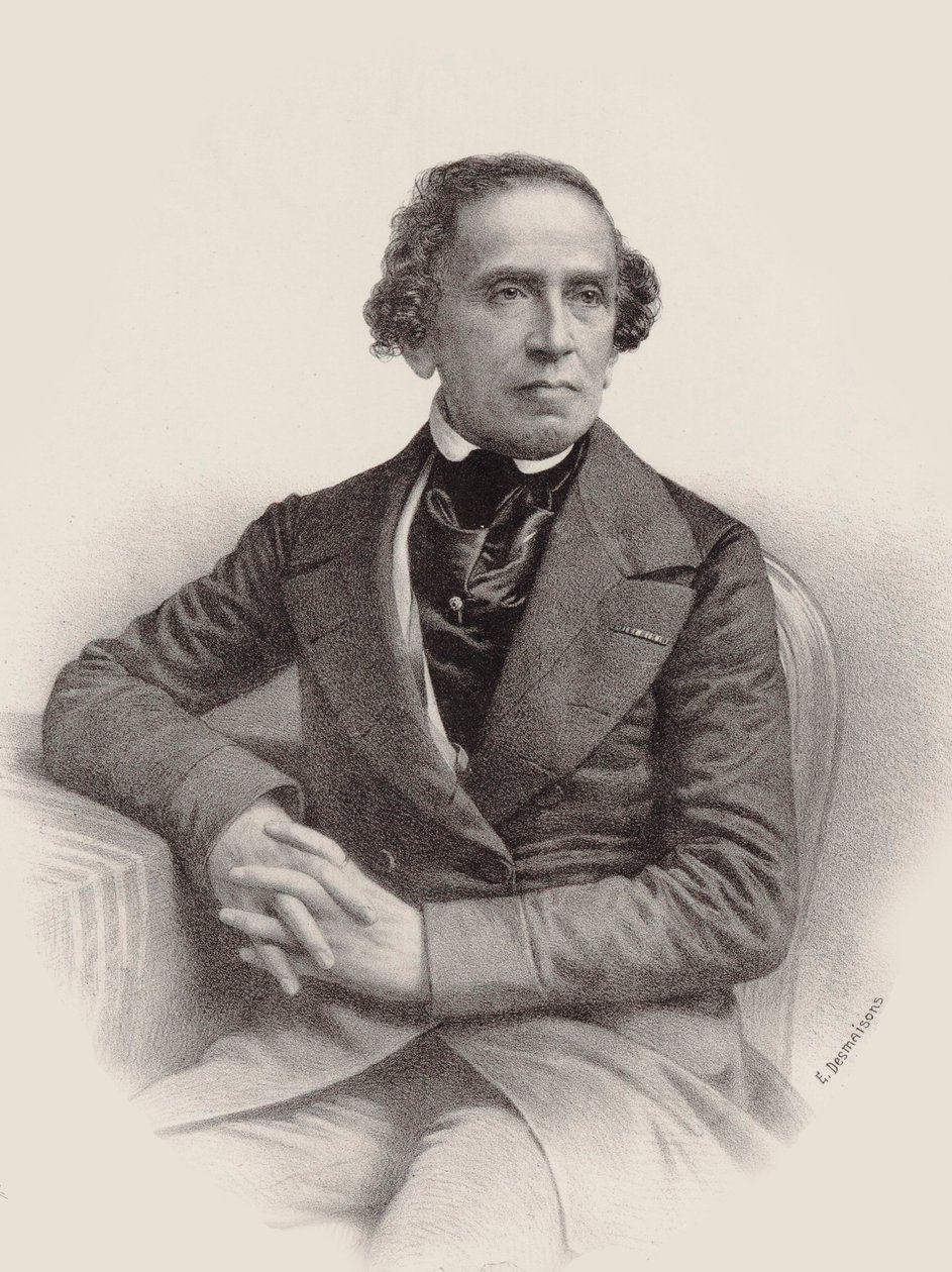 Portræt af komponisten Giacomo Meyerbeer 1791-1864, 1857. af Emile Desmaisons