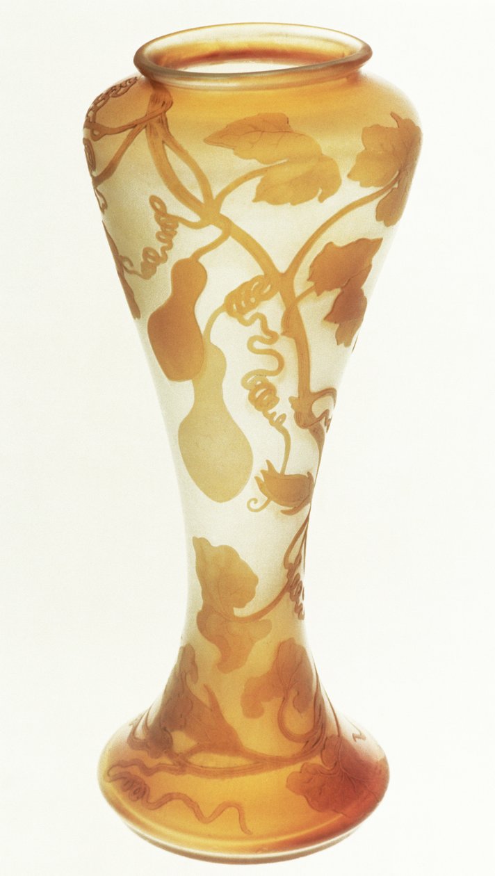 Vase fra Nancy, Frankrig, ca. 1900 (belagt, lamineret og uklar glas) af Emile Galle