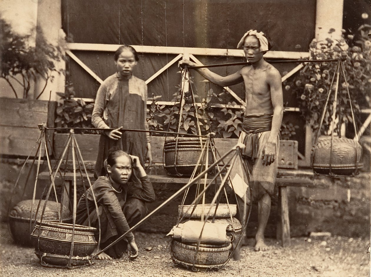 Frugthandlere, Cochinchina, 1866. af Emile Gsell