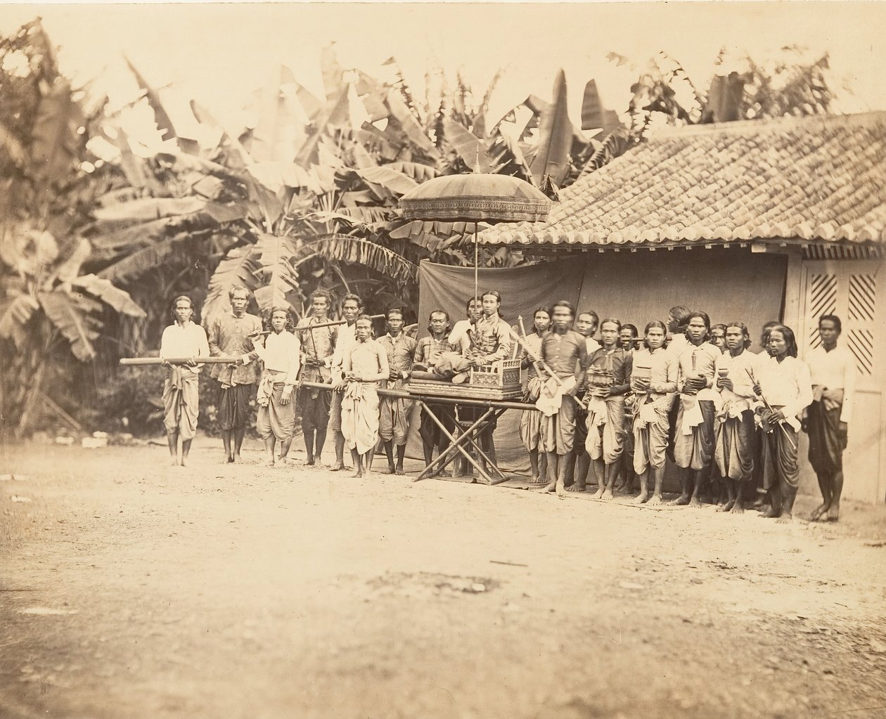 Den cambodjanske prins og hans følge, 1866. af Emile Gsell