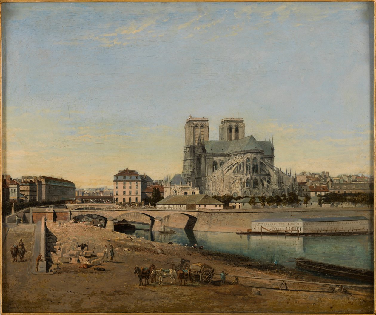 Fransk: Le chevet de Notre-Dame, vue du quai de la Tournelle af Emile Harrouart