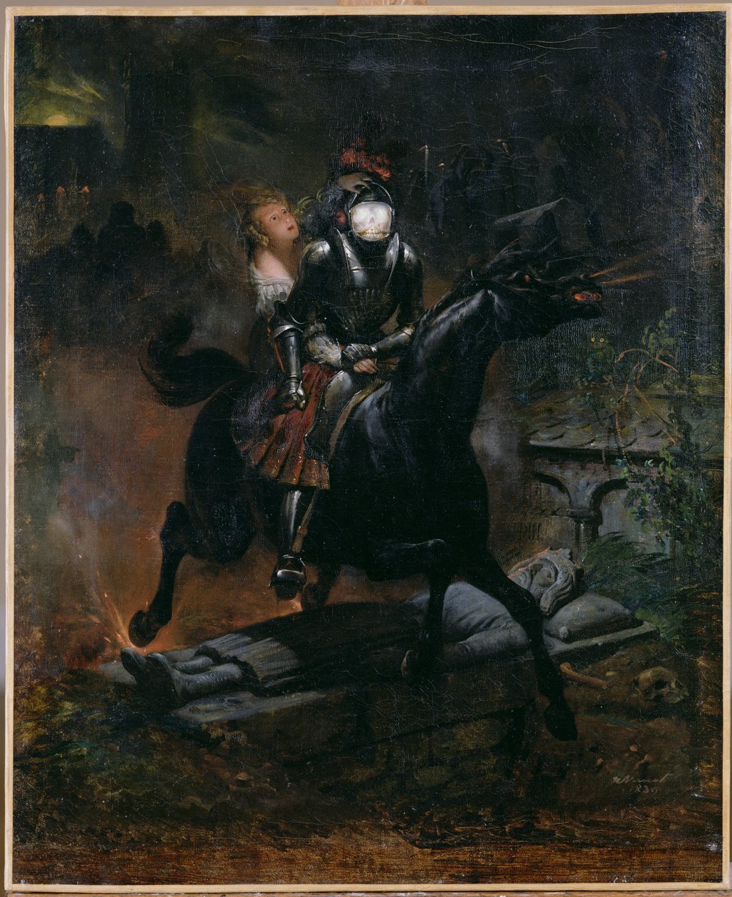 Ballade af Leonore, 1839 af Emile Jean Horace Vernet