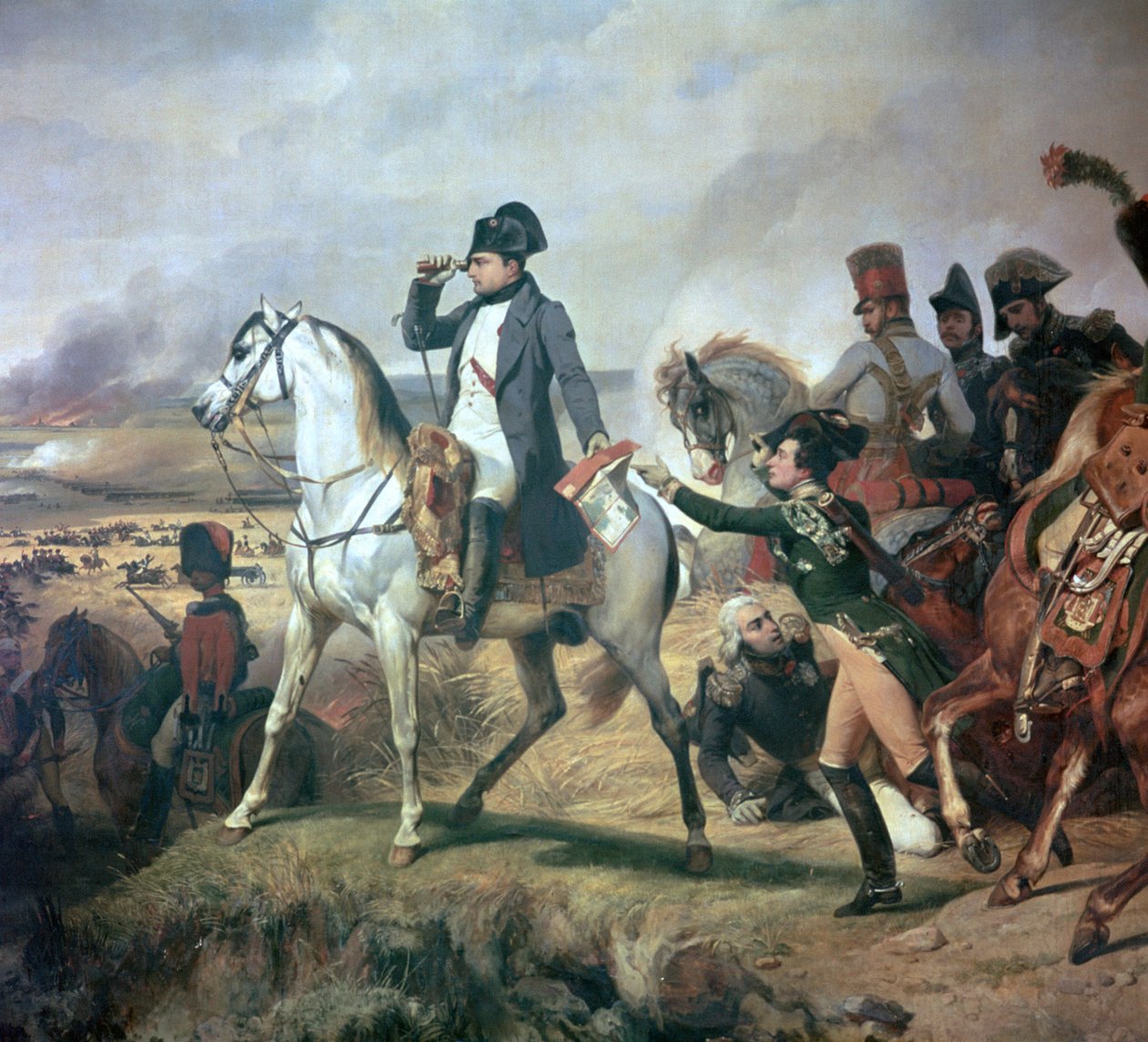 Napoleon i slaget ved Wagram, 1800-tallet. af Emile Jean Horace Vernet
