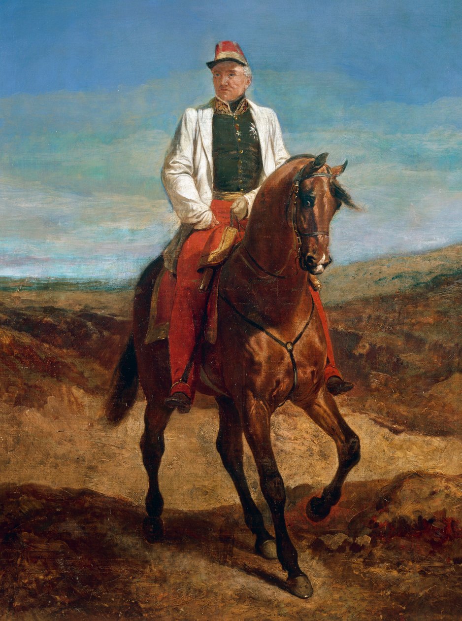 Rytterportræt af Thomas Robert Bugeaud de la Piconnerie (1784-1849), hertug af Isly i 1844, marskal af Frankrig i 1843, generalguvernør i Algeriet. af Emile Jean Horace Vernet