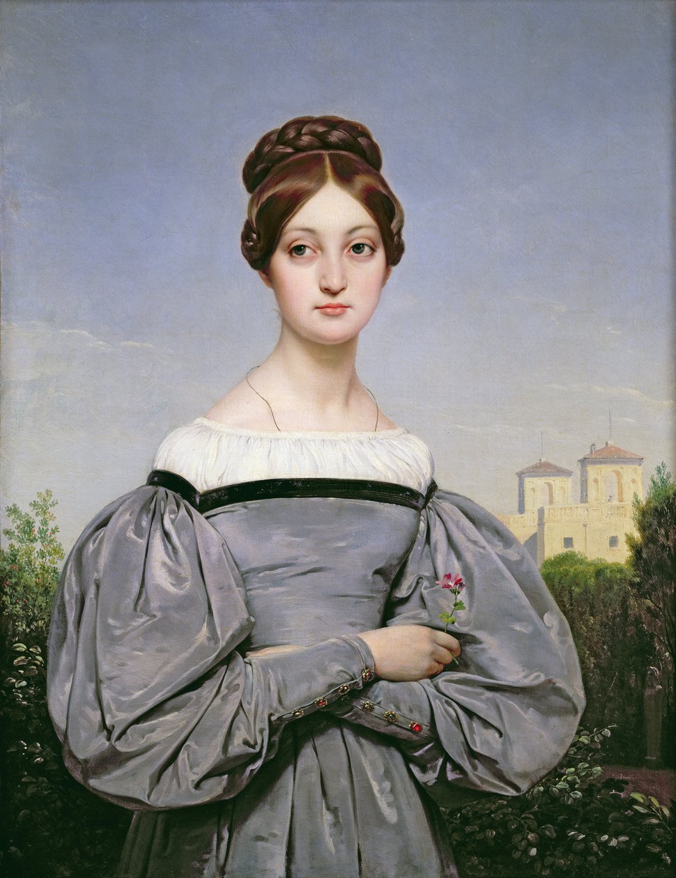 Portræt af Louise Vernet (1814-45) Kunstnerens datter af Emile Jean Horace Vernet
