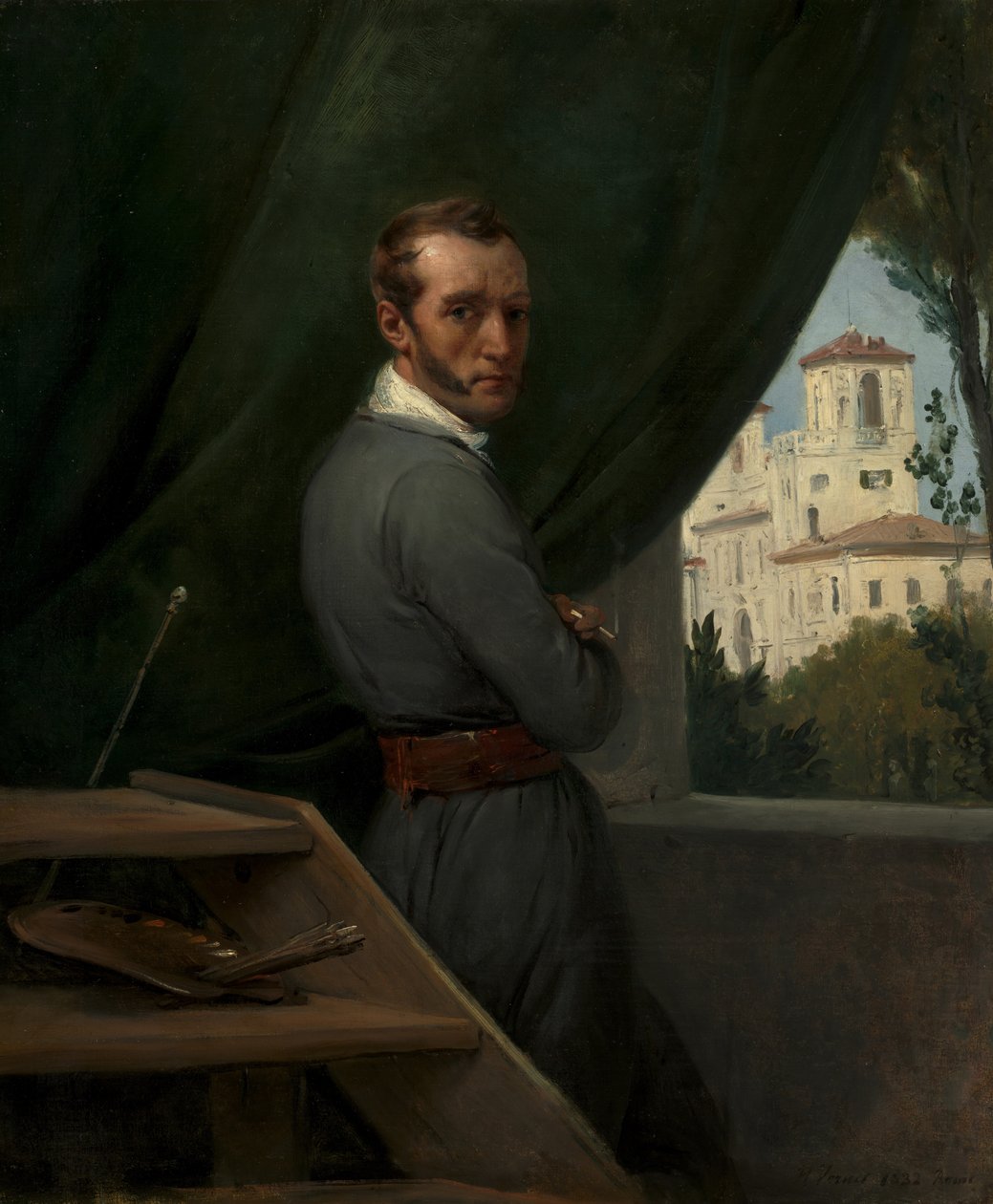 Selvportræt i Rom, 1832 af Emile Jean Horace Vernet