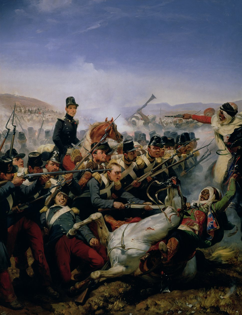 Slaget ved Somah, 1839 af Emile Jean Horace Vernet