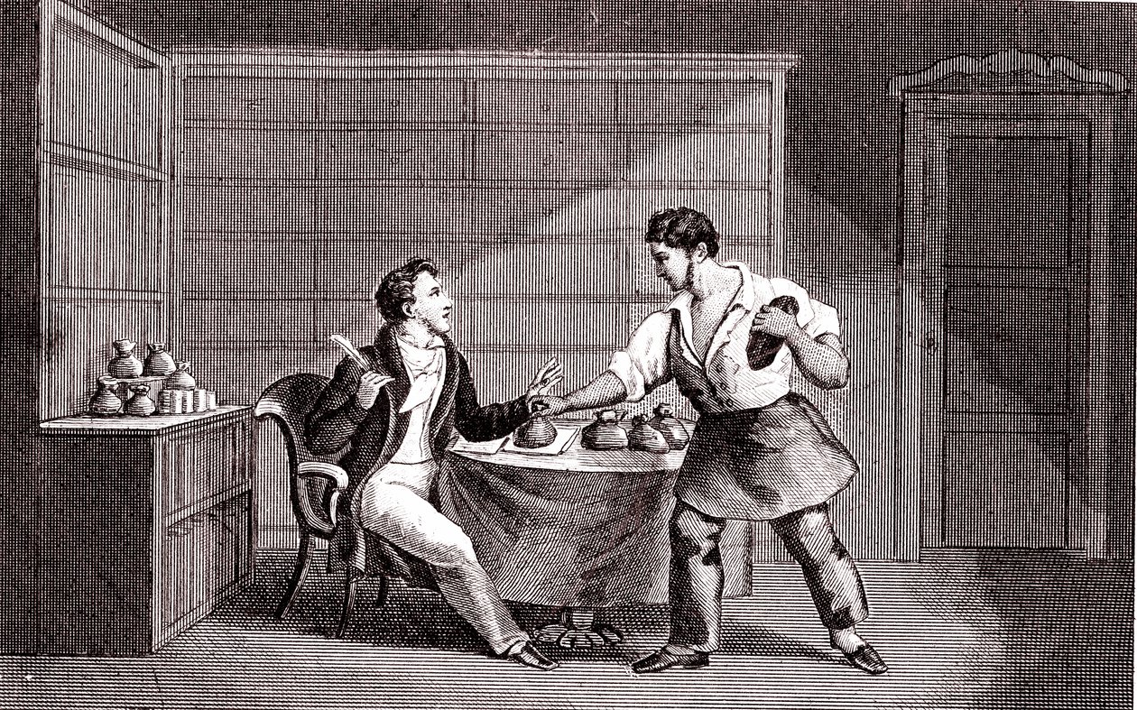 Skomageren og finansmanden, Fable de La Fontaine af Emile Joseph Alexandre Gouget
