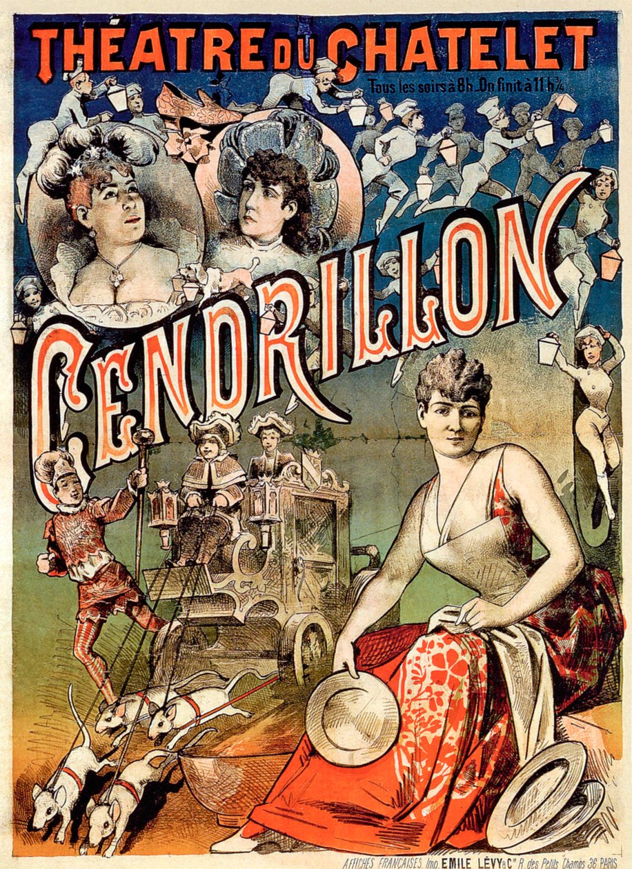 "Askepot eller den vidunderlige sko", Theatre du Chatelet, Paris af Emile Levy