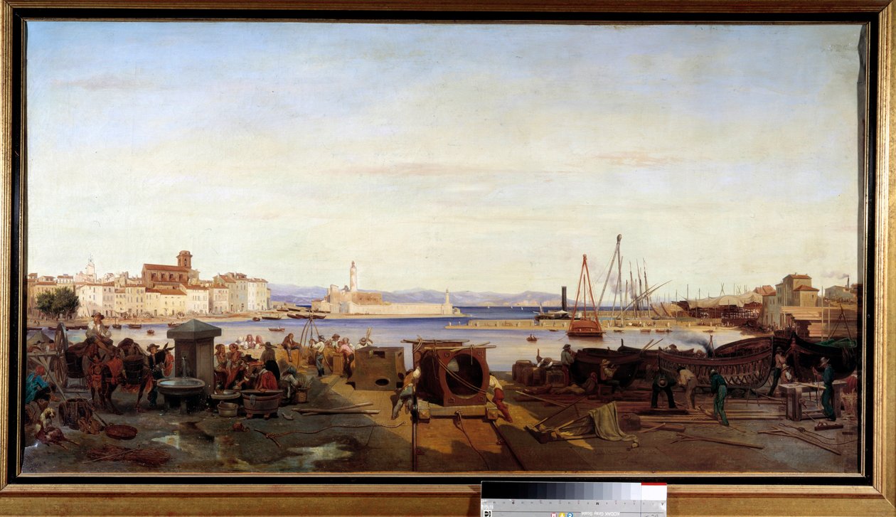 Le port de la Ciotat Painting by Emile Loubondani af Emile Loubon