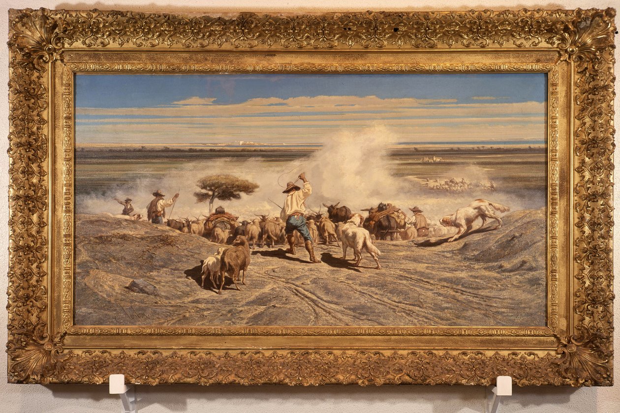 Flokkens tilbagevenden af Emile Loubon (1809 - 1863), olie på lærred, 0,91 x 1,70 cm. Museum of Fine Arts i Toulon. af Emile Loubon