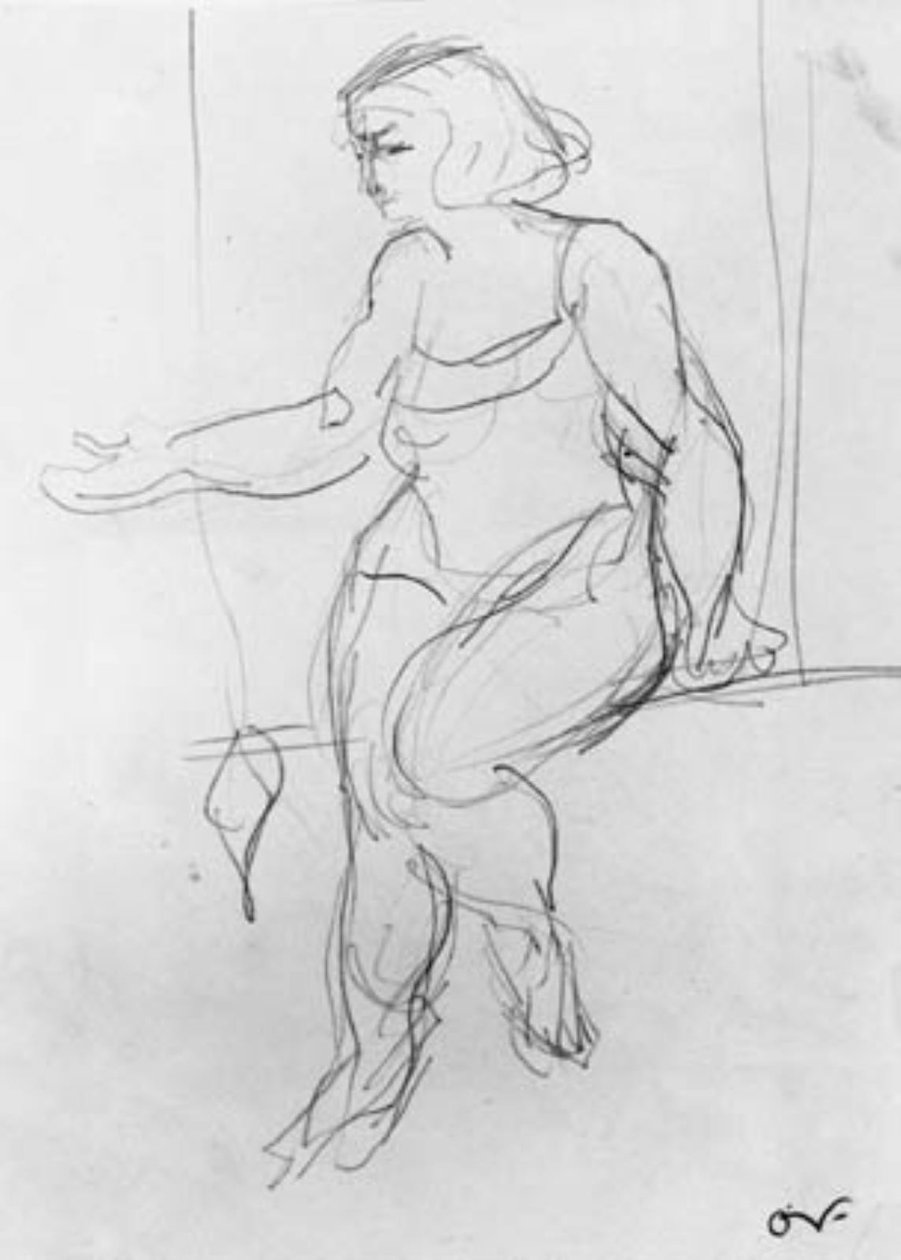 Kvindelig akrobat, siddende i trapez. af Emile Othon Friesz