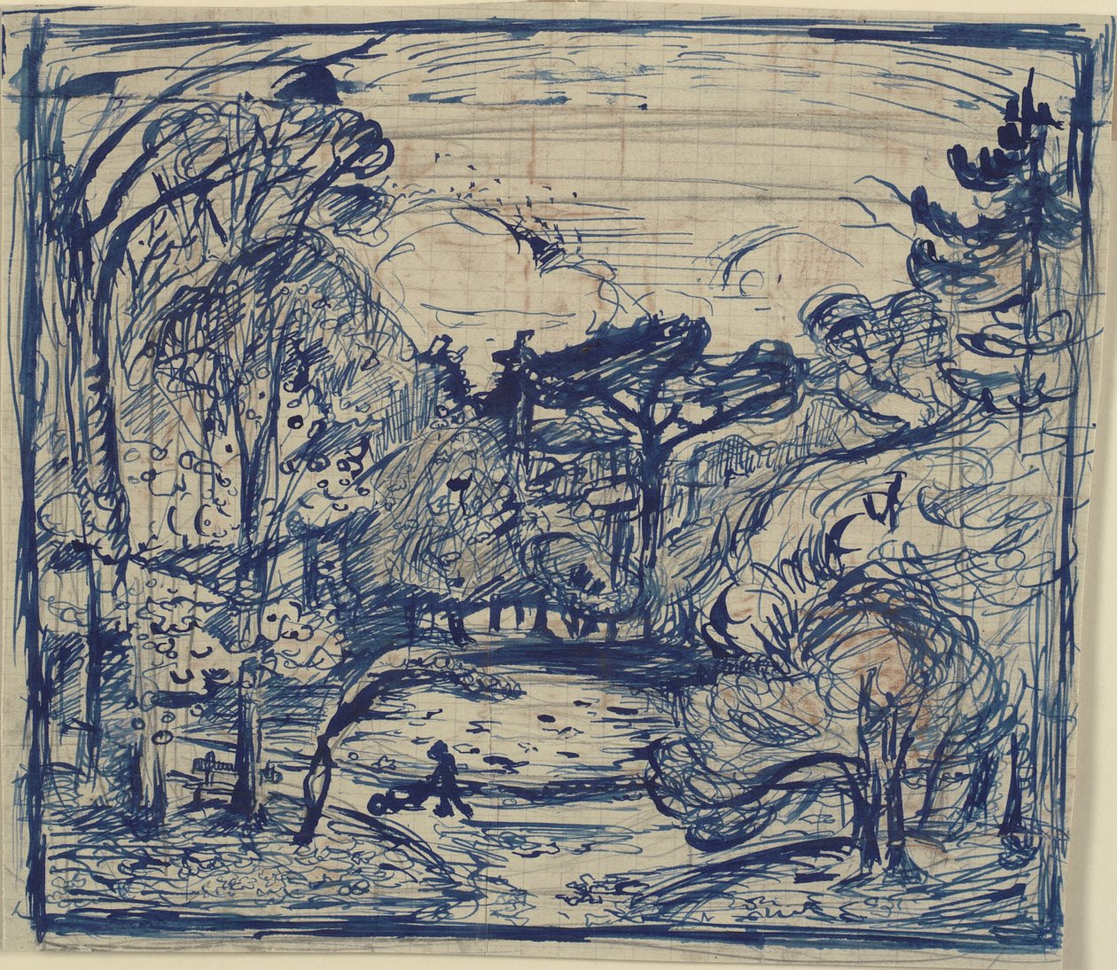Skovinterieur med braendehugger. Côte de Grace, Honfleur. af Emile Othon Friesz