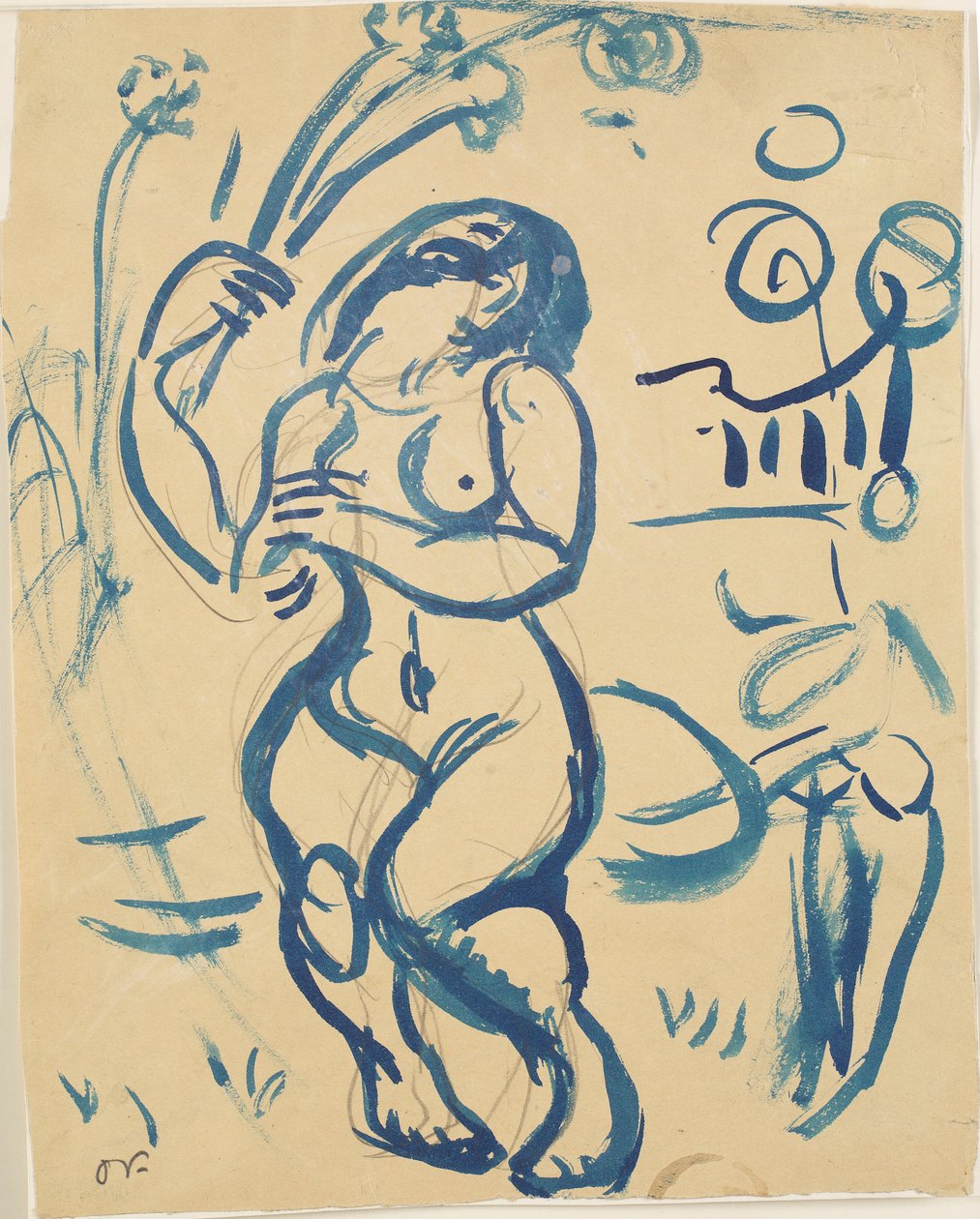 Stående nøgen kvinde. af Emile Othon Friesz