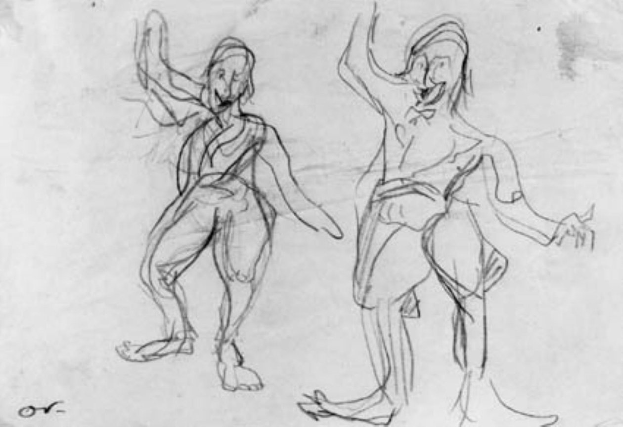To skitser af en dansende klovn, Gork. af Emile Othon Friesz