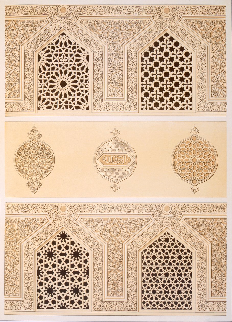 Tekih Cheik Hacen Sadaka, dvs. Sultan Hassans begravelses- eller gravmoske, Cairo, 1800-tallet (chromolitho) af Emile Prisse d