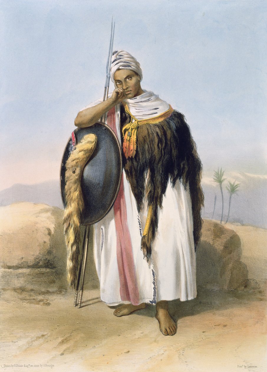 Warrior fra Amhara, Etiopien, illustration fra 