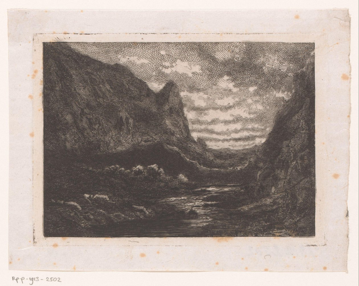bjergsø af Emile Puttaert (attributed to)