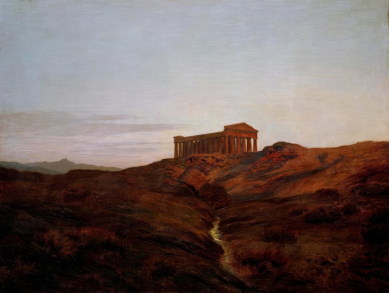Gamle land, templet i Segesta på Sicilien af Marie Auguste Emile Rene Menard