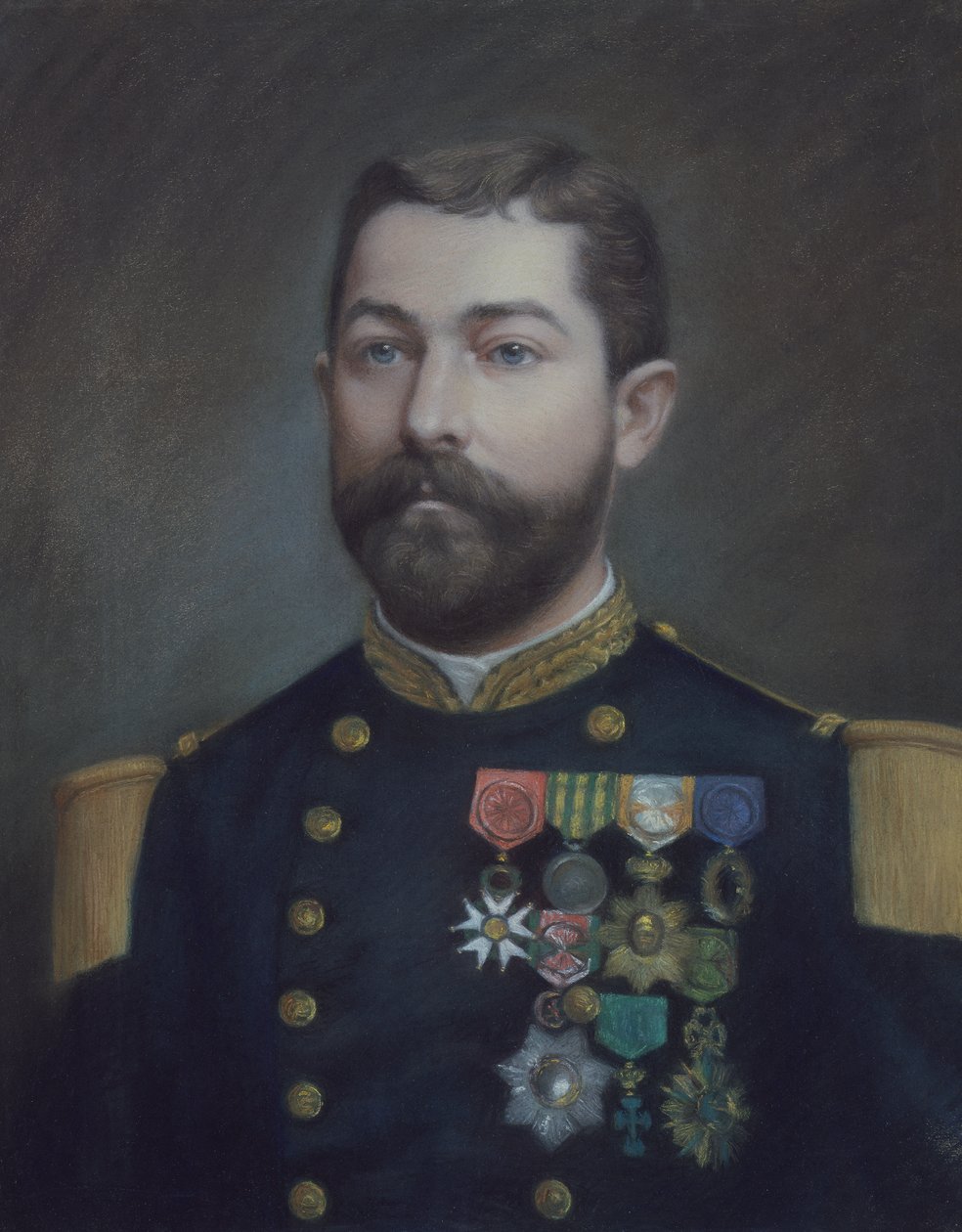 Portræt af Emile Commander Duboc (1852 - 1935), helten fra erobringen af Tonkin (maleri) af Emile Richard Haumont