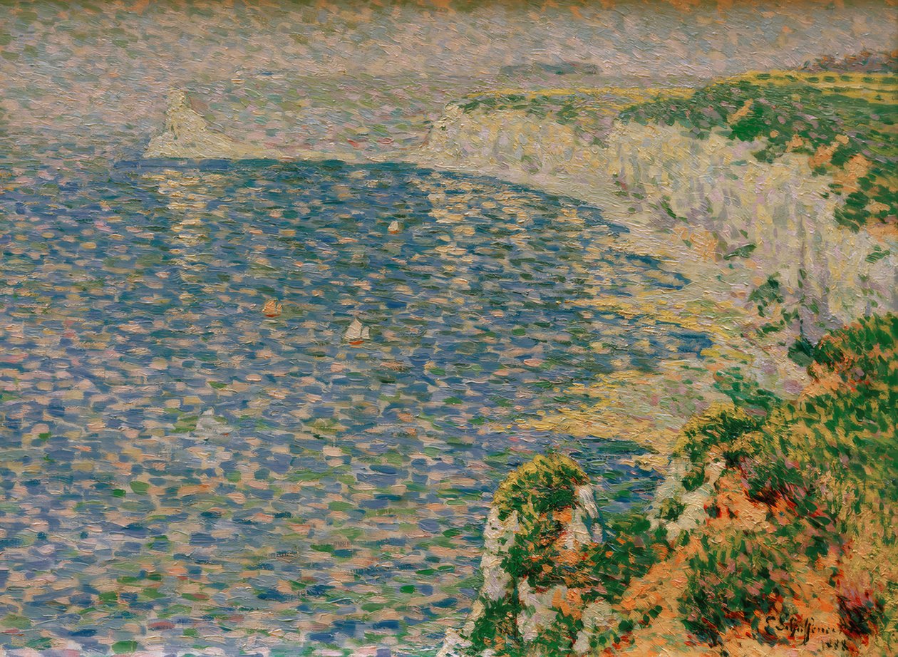 Udsigt over klipperne ved Étretat af Emile Schuffenecker