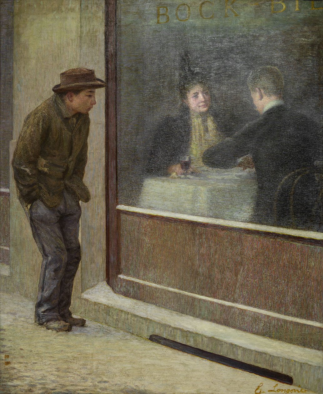 Refleksioner af en sulten mand eller sociale kontraster, 1894. af Emilio Longoni