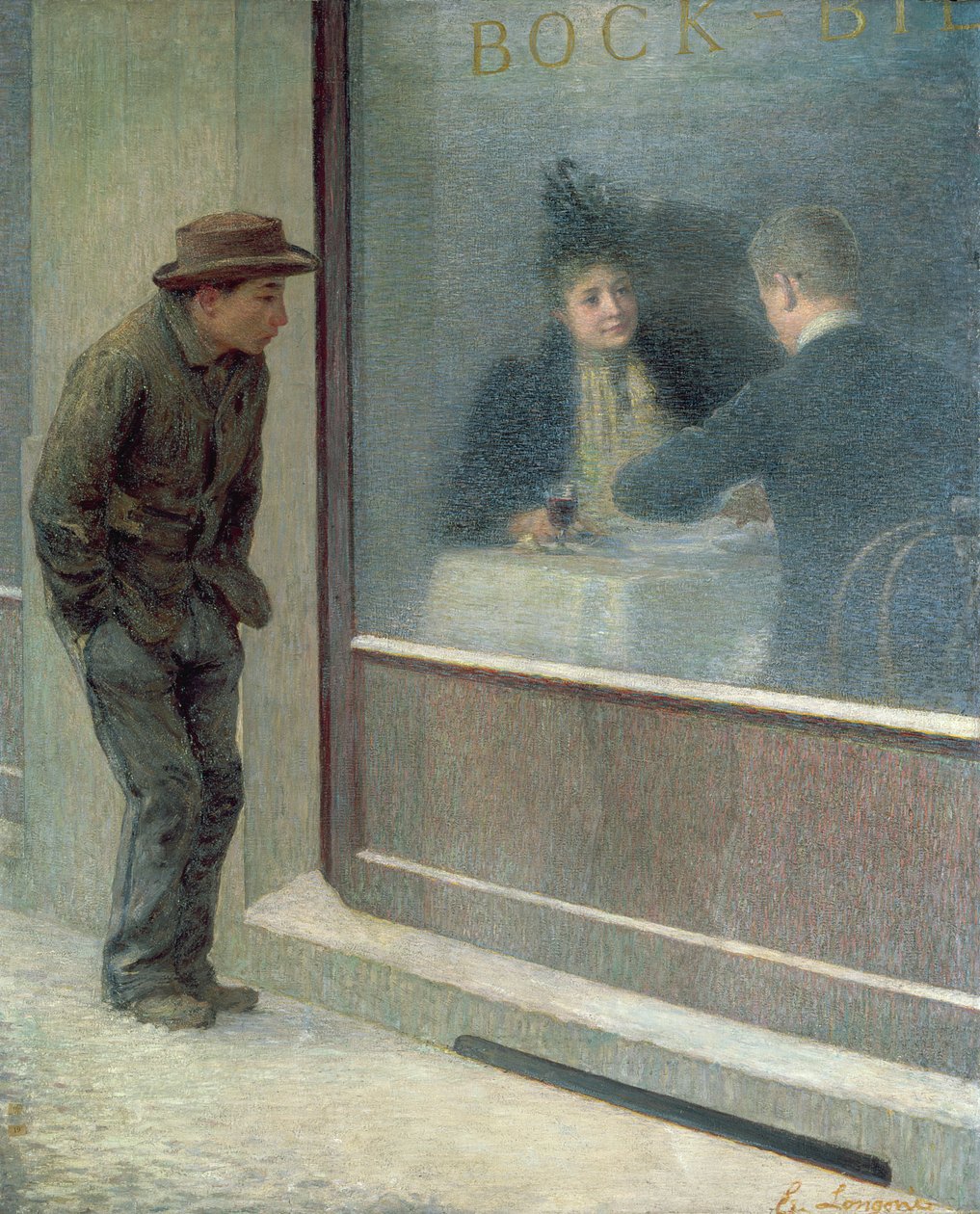 Refleksioner af en udsultet mand eller sociale kontraster, 1894 af Emilio Longoni
