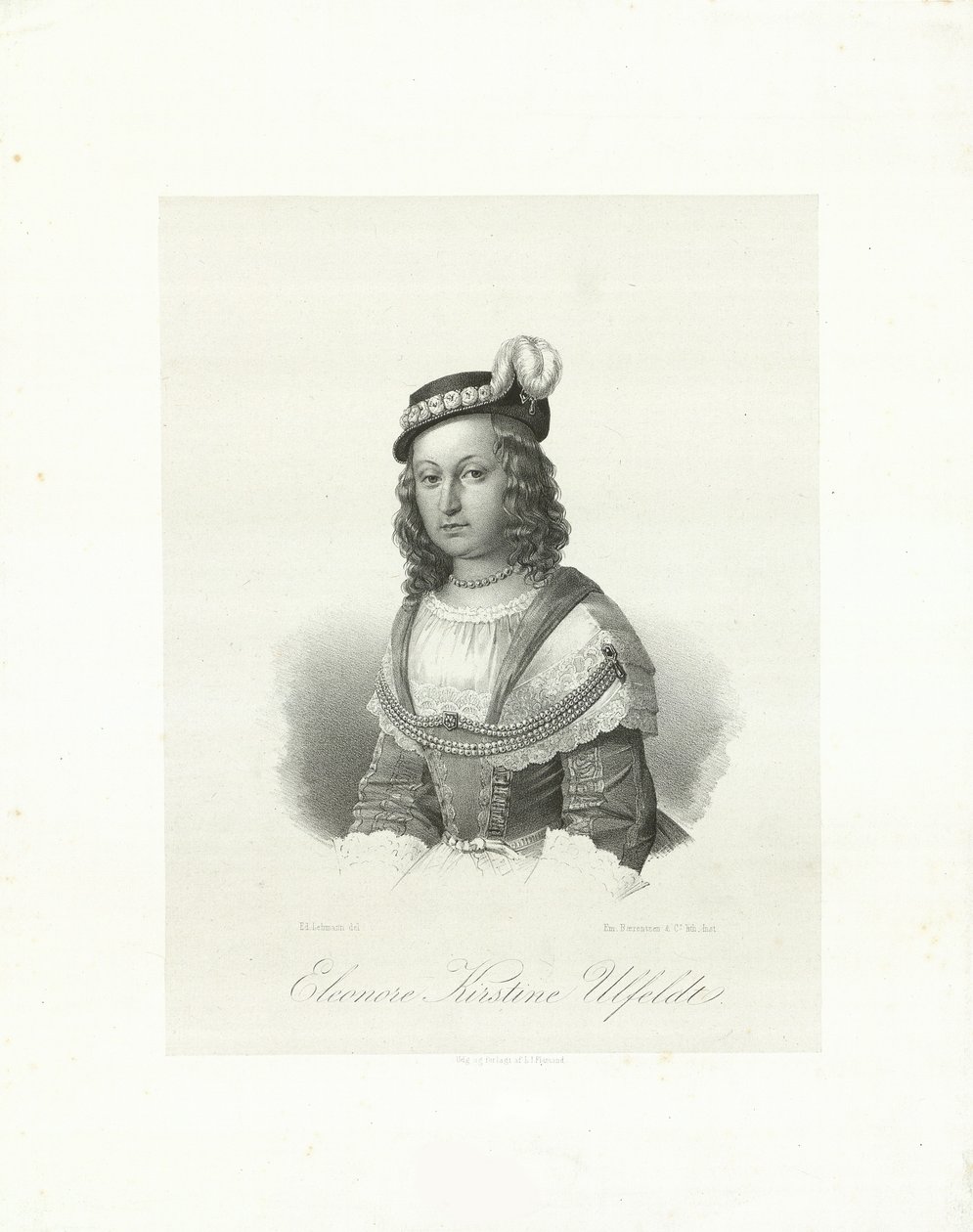 Leonora Christina, grevinde Ulfeldt 1621-1698, 1847. af Emilius Ditlev Baerentzen