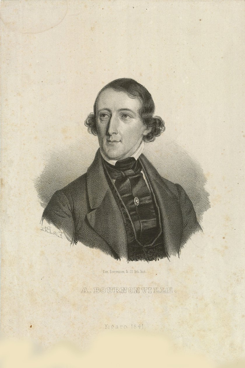 Portræt af August Bournonville 1805-1879, 1842. af Emilius Ditlev Baerentzen