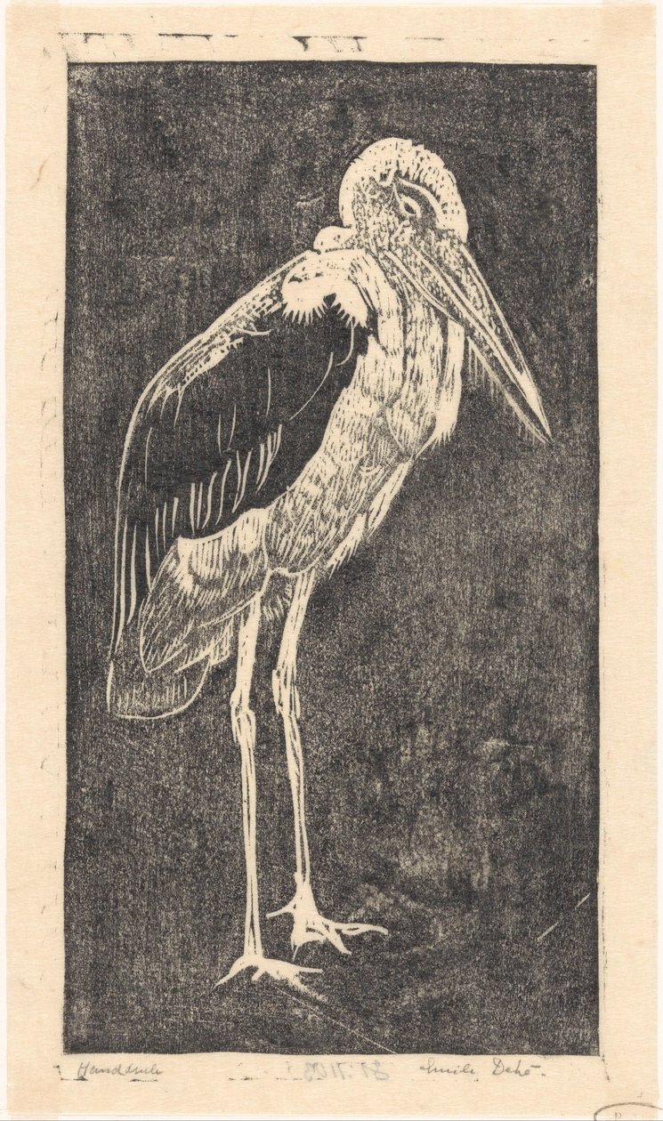 Marabou af Emilius Wilhelmus Dehé (signed by artist)