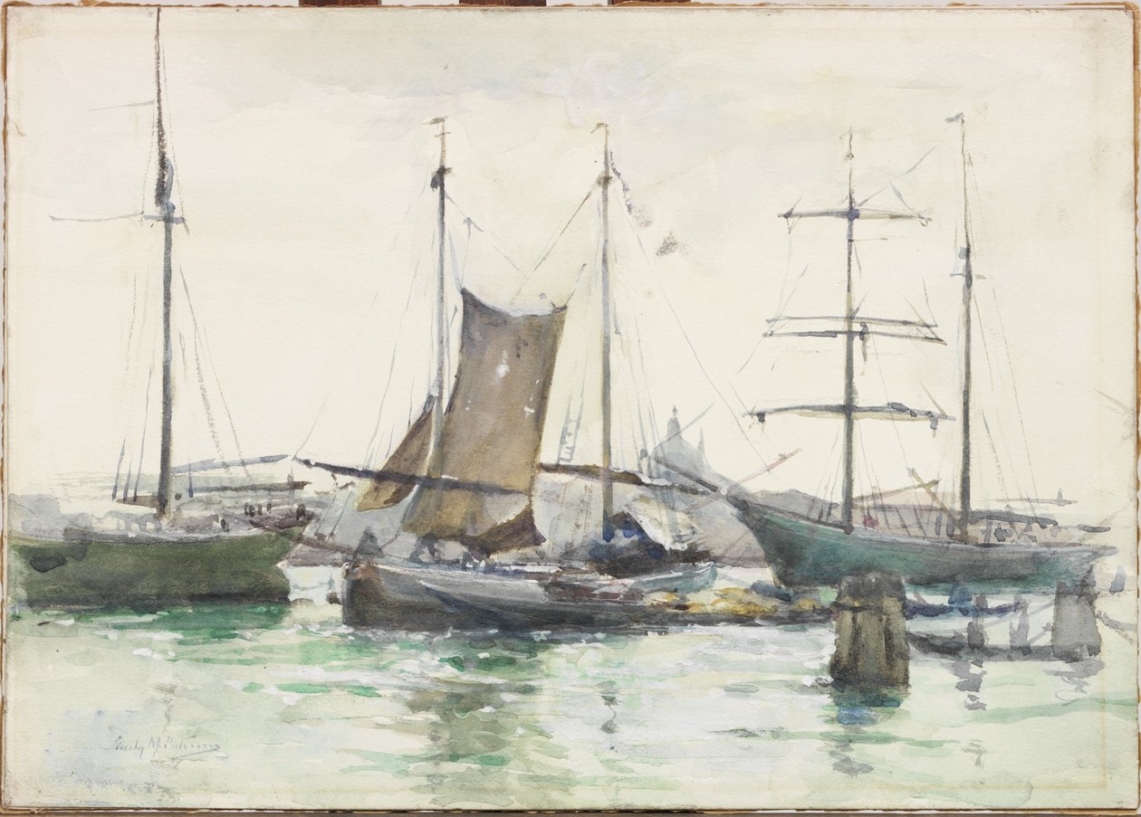 Forsendelse i Bacino, Venedig (akvarel på papir) af Emily Murray Paterson