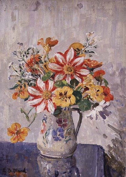 Stilleben med blomster i en kande af Emily Beatrice Bland