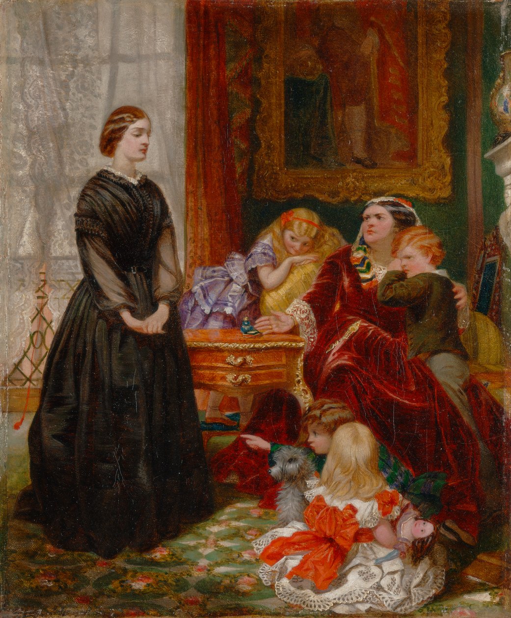 The Governess [1860, Royal Academy of Arts, London, udstillingskatalog] af Emily Mary Osborn