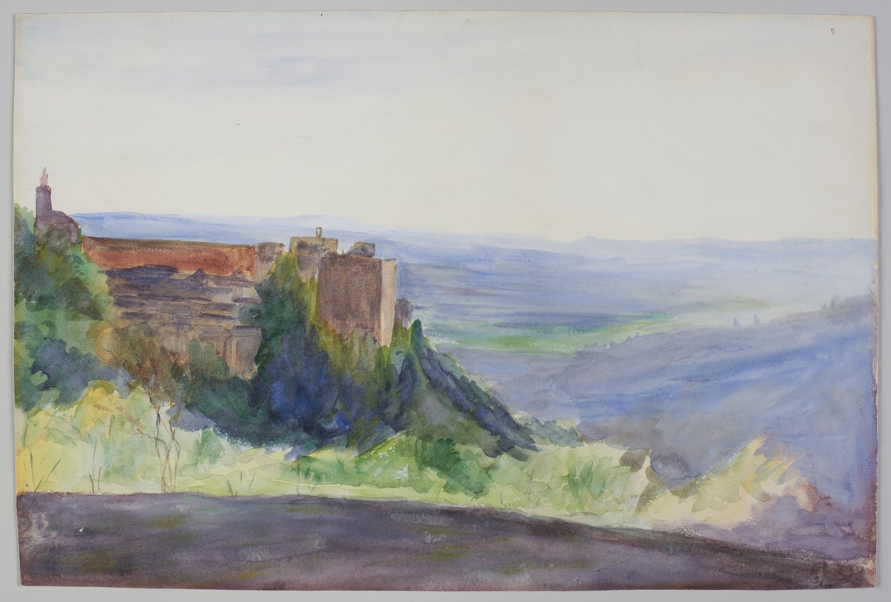 Alhambra, ca. 1900. Blyant og akvarel af Emily Sargent