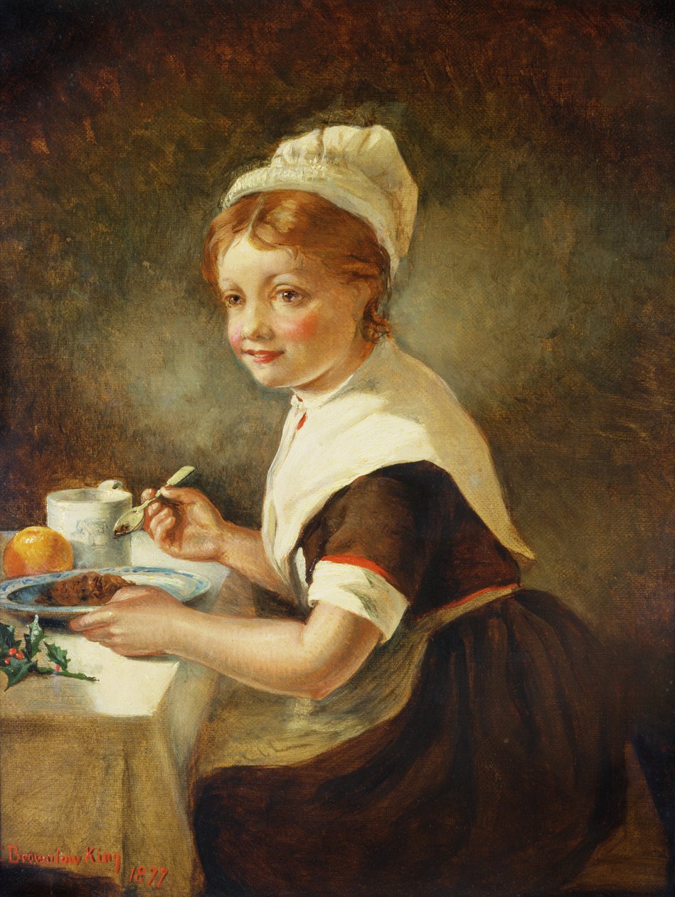 Pige ved julemiddagen, 1877 af Emma Brownlow