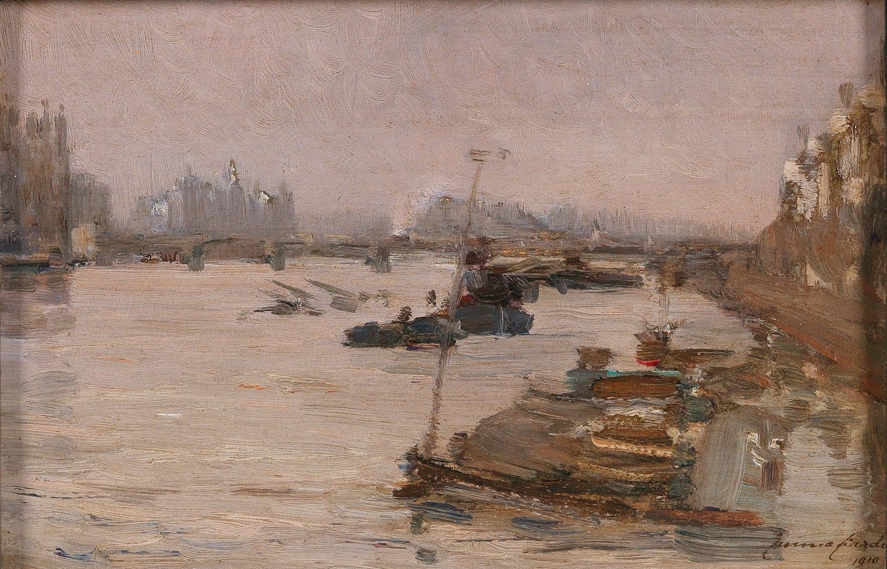 The Thames, London af Emma Ciardi
