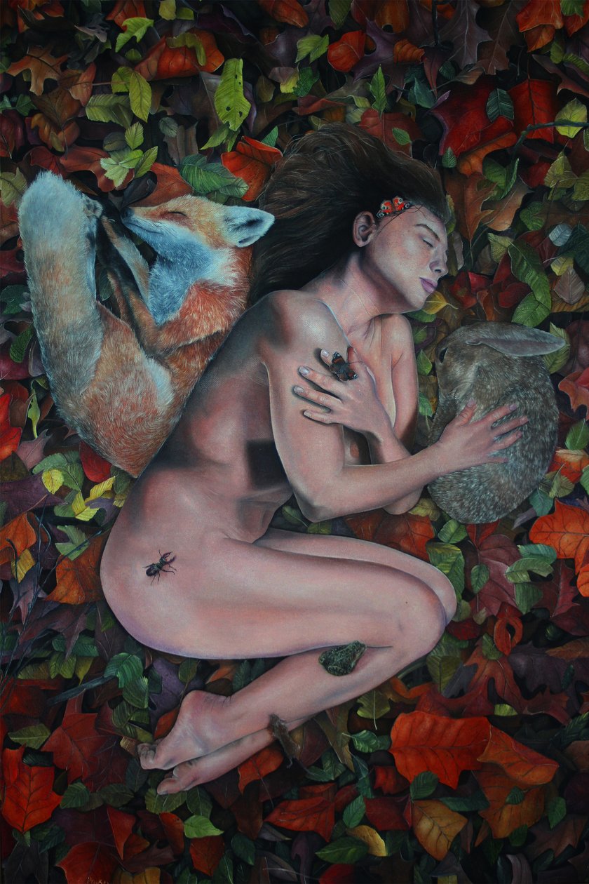 The Forest Gathered, 2023 (olie på lærred) af Emma Pewsey