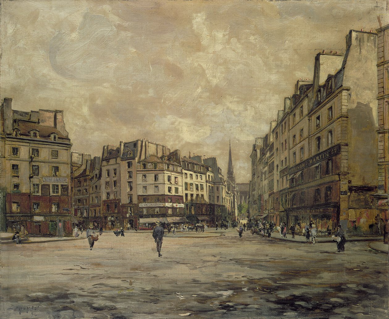 Place Maubert, Paris, 1888 af Emmanuel Lansyer