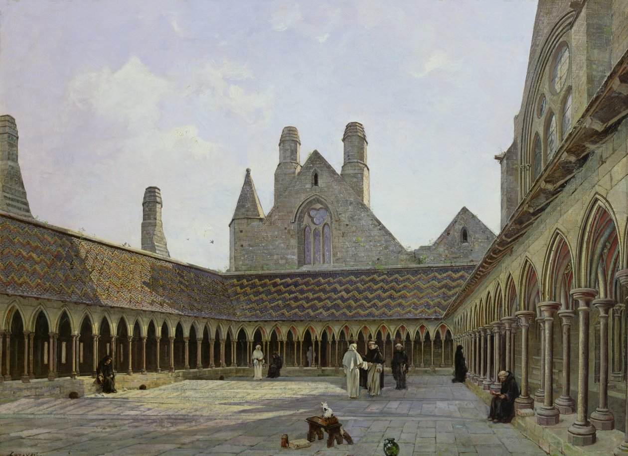Klosteret på Mont Saint-Michel af Emmanuel Lansyer