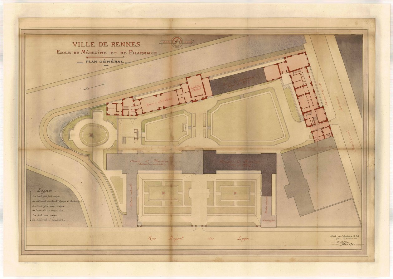 Kort over Rennes School of Medicine and Pharmacy af Emmanuel le Ray