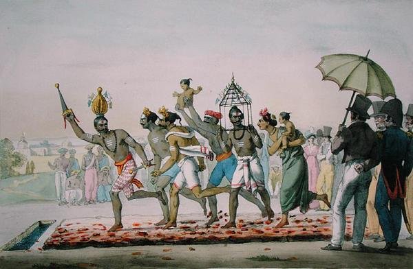 Fire walking festival, Indien, fra 