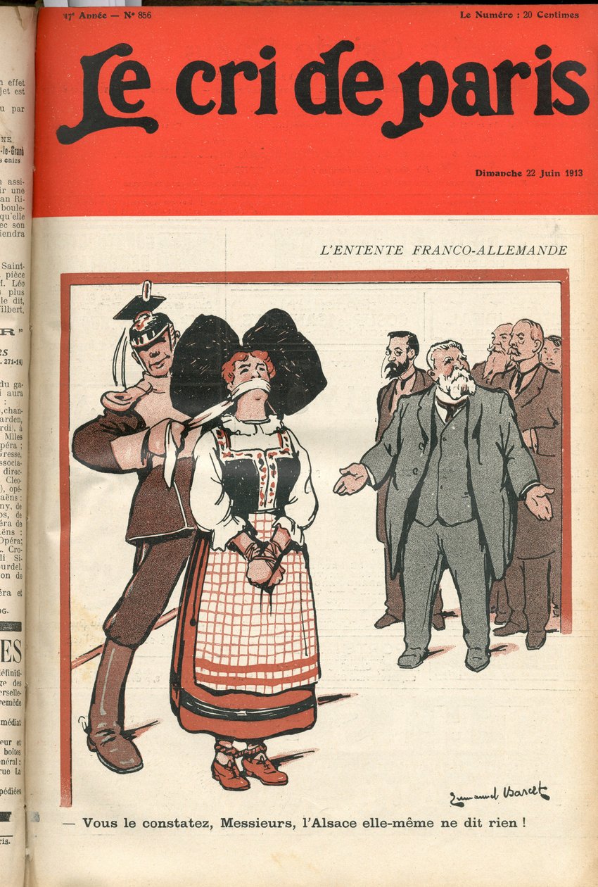 Cover af "" Le Cri de Paris "", Satirisk i farver af Emmanuel Barcet